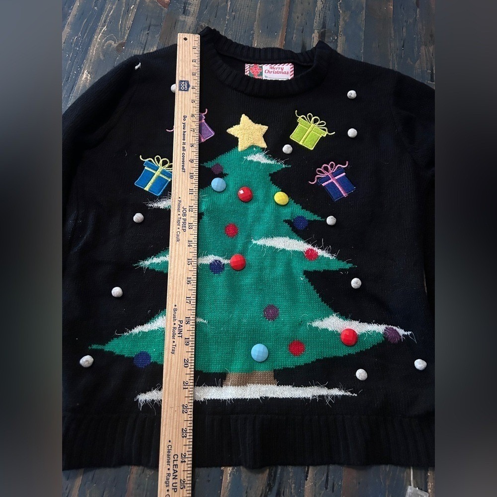 Christmas Sweater Stretchy Holiday Cozy Party Medium Black Light-Up - Picture 7 of 8